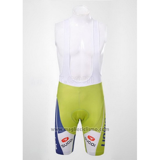 2012 Abbigliamento Ciclismo Liquigas Cannondale Bianco e Verde Manica Corta e Salopette